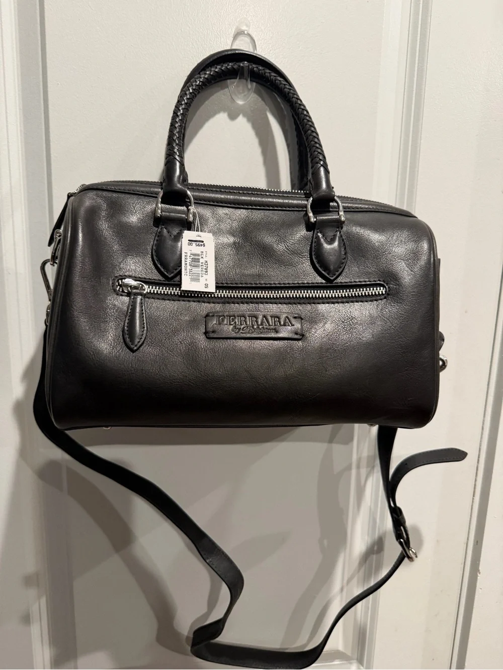 Rare Brighton Black Ferrara Vereda‎ Satchel Style $495 NWT- Distressed Grey